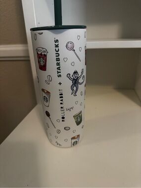 Roller Rabbit x Starbucks White Illustrated Stainless Tumbler